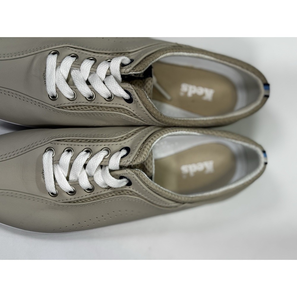 Keds Women's Gray Leather Sneakers Size 7 Taupe Low Top Lace Up Beige - Picture 4 of 8